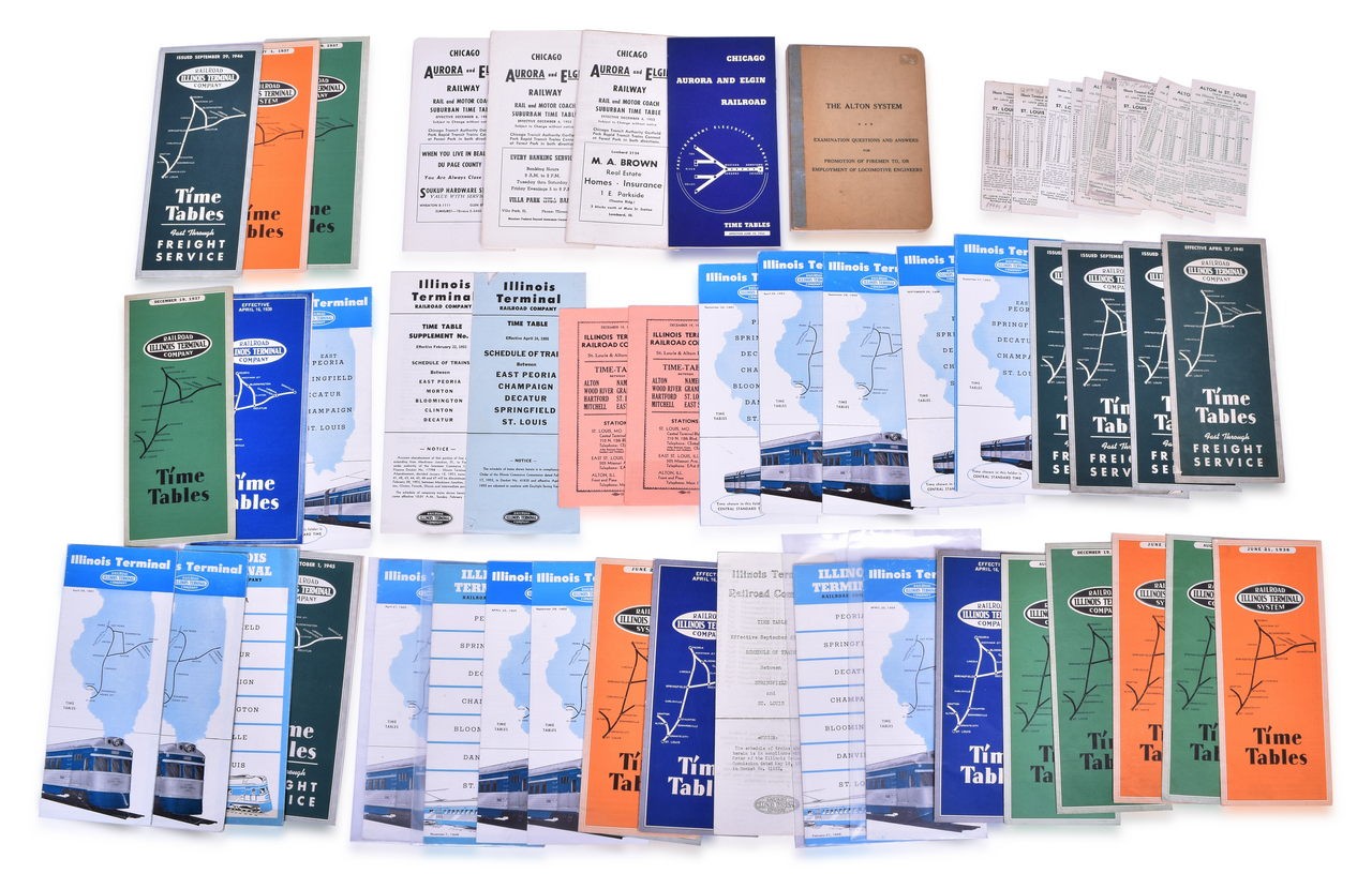 4107 - 57 Illinois Terminal and Chicago Aurora and Elgin Railroad Public Timetables and Rule Book thumbnail