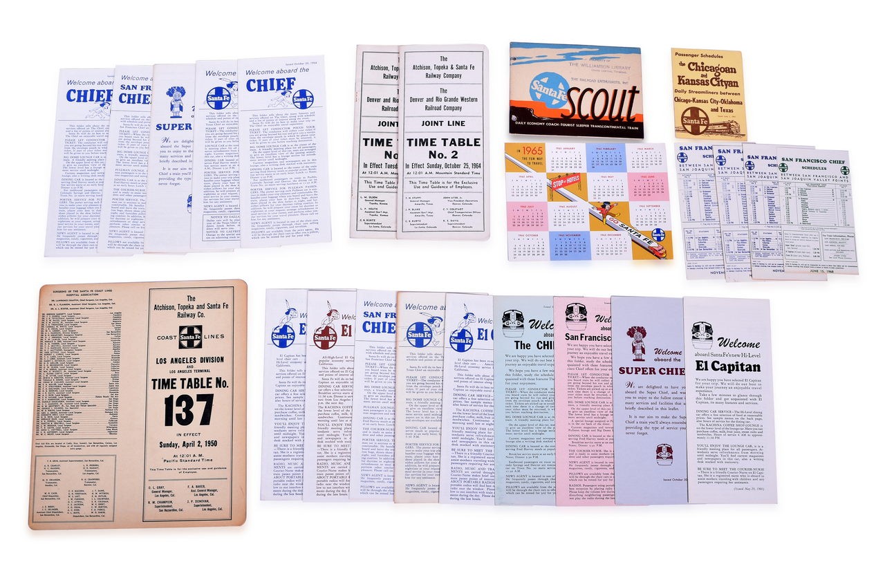 4111 - 27 Pieces of Atchison, Topeka and Santa Fe Railway Paper- Welcome Aboard, Scout Brochure, etc. thumbnail