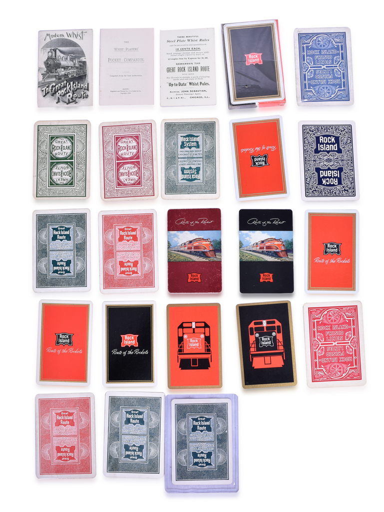 4129 - 20 Assorted Rock Island Railroad Playing Cards, Deck, and Modern Whist Booklet - Late 1800's thumbnail