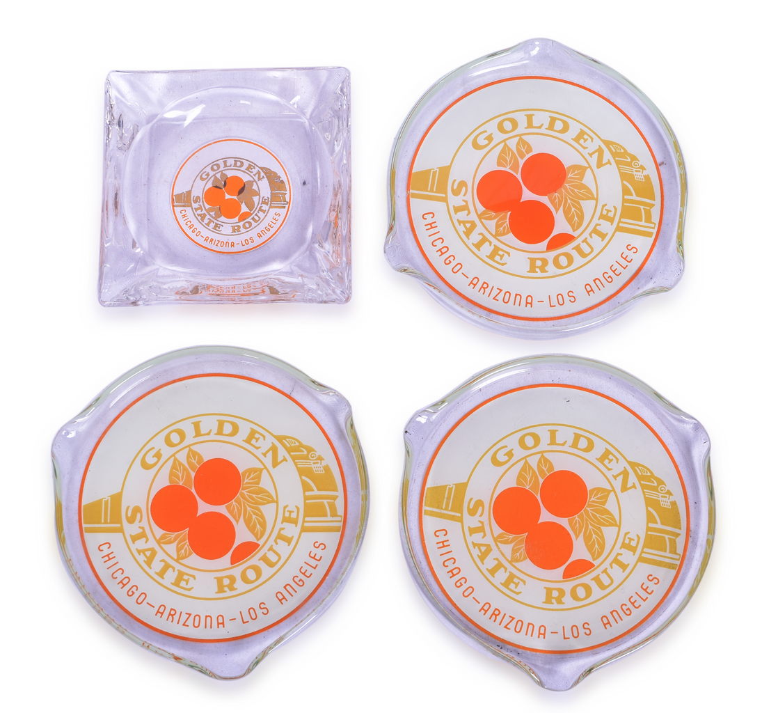 4135 - 4 Rock Island / Southern Pacific Railroad Golden State Route Ash Trays thumbnail