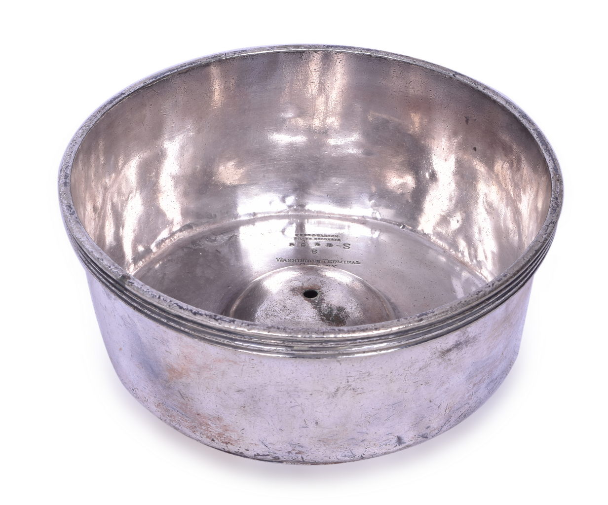 4139 - Reed & Barton Silver Soldered Washington Terminal Railroad Hot Food Cover thumbnail