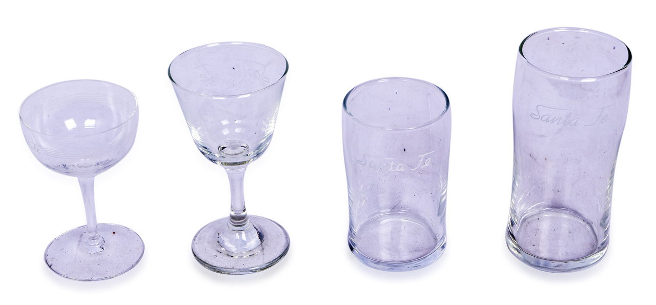 4145 - Group of 4 Pieces Santa Fe Railroad Glassware thumbnail