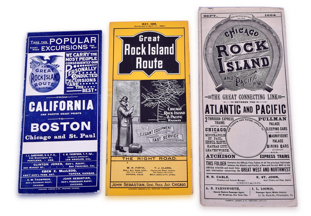 4150 - 3 Chicago, Rock Island, and Pacific Railroad Timetables - 1884, 1899, Late 1800's thumbnail