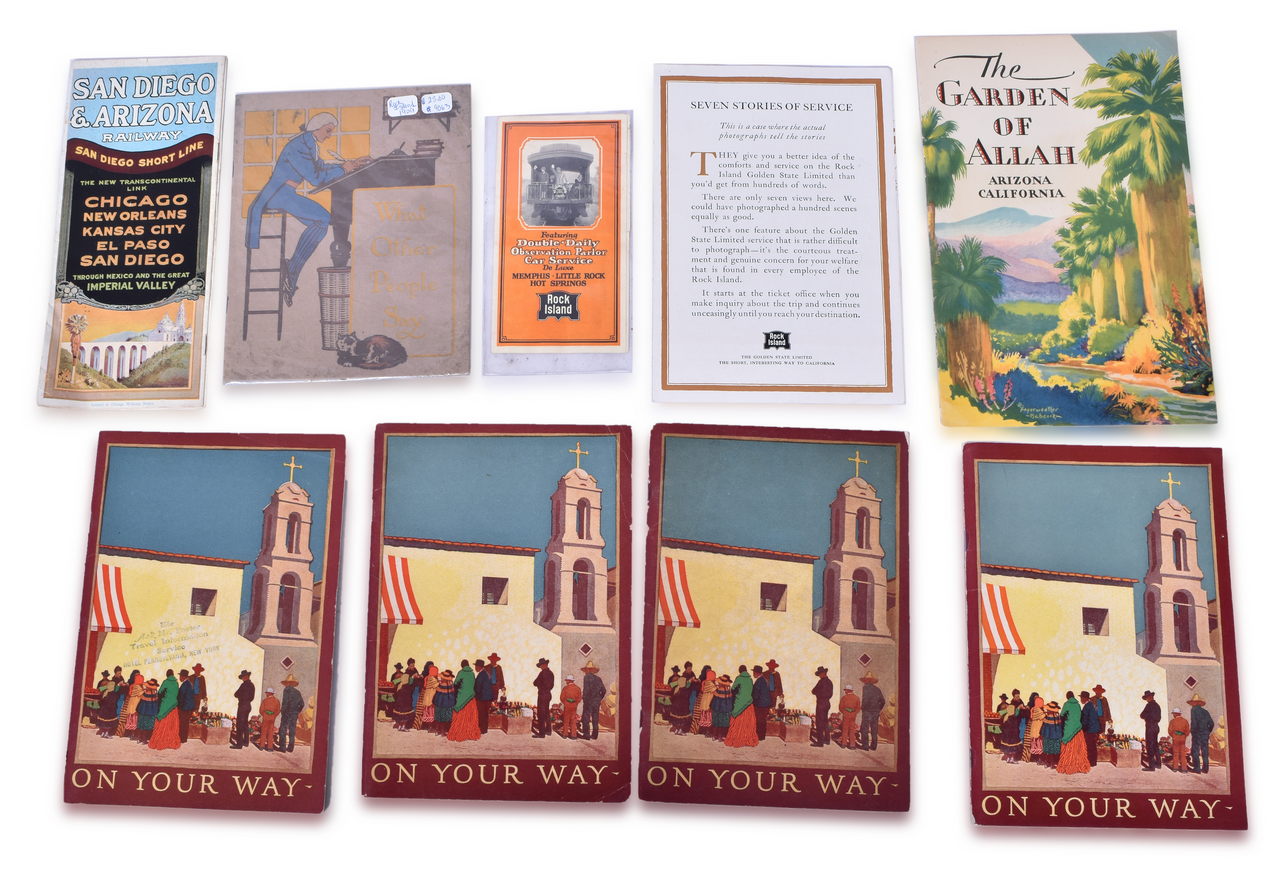 4156 - 9 Rock Island Railroad Travel Guides and Booklets for California and Arizona - 1900's to 1930's thumbnail