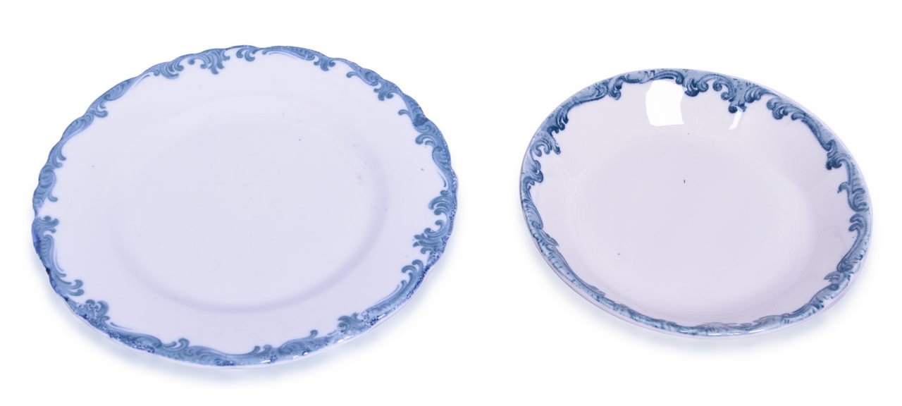 4157 - Union Pacific Railroad Harriman Blue Soup Bowl and Plate thumbnail