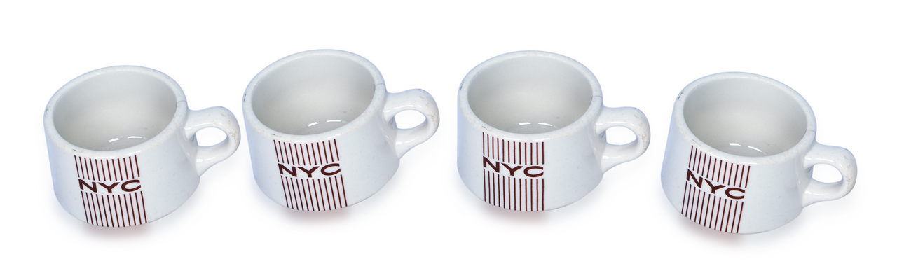 4163 - Set of 4 New York Central Railroad Mercury Diner Coffee Cups thumbnail