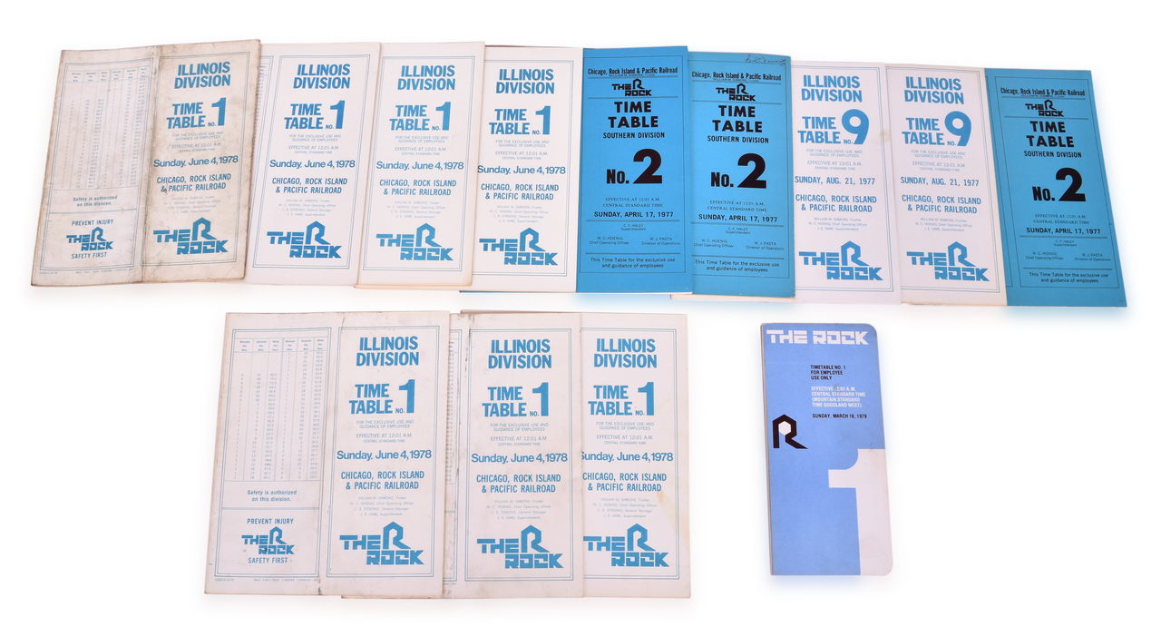 4165 - Group of 13 Chicago, Rock Island, and Pacific Railroad Employee Timetables - 1977 to 1979 thumbnail
