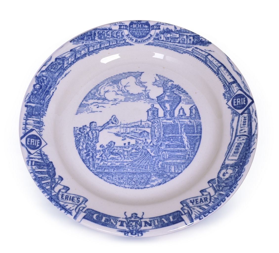 4173 - Erie Railroad Centennial China Dinner Plate 9 1/2