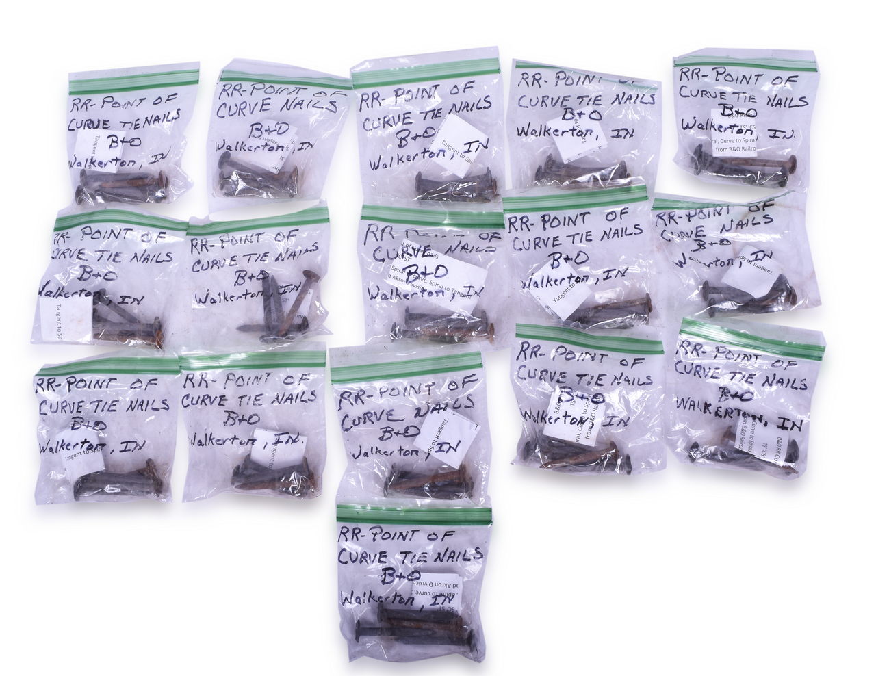 4180 - 128 Baltimore and Ohio Railroad Tie Date Nails - Walkerton, Indiana thumbnail