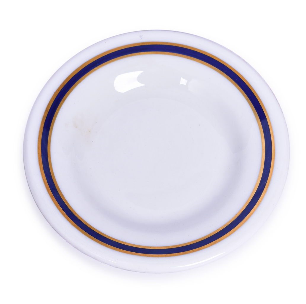 4213 - Union Pacific Railroad Blue & Gold Pattern Butter Pat 3 1/2