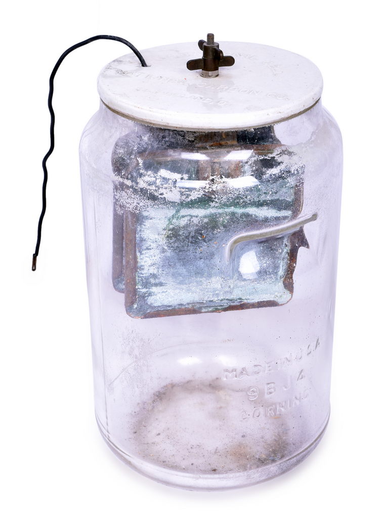 4216 - National Carbon Railroad Signal Battery Jar - Complete thumbnail