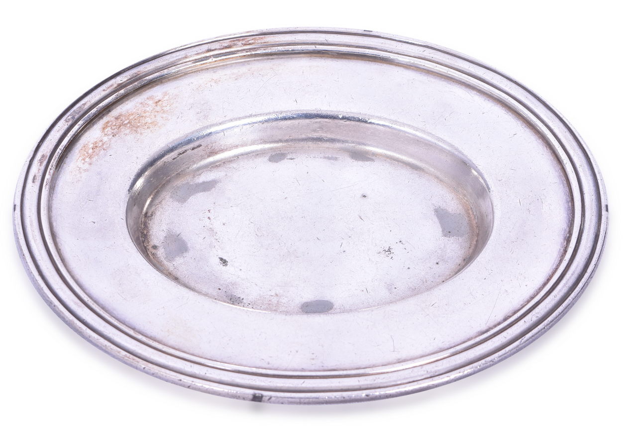4229 - Silver Soldered Norfolk & Western Railroad Oval Tray 6 3/8