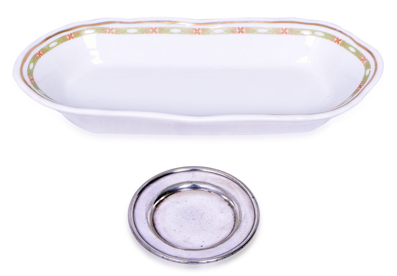 4237 - New York Central Railroad Vanderbilt Oval Celery Dish & Silver Butter Pat thumbnail