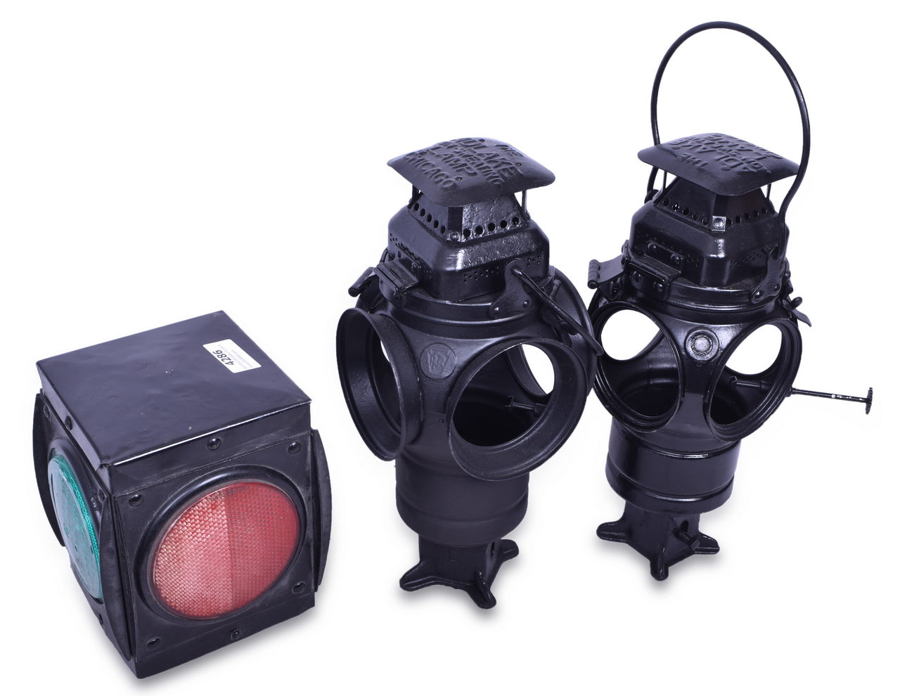 4286 - Two Adams & Westlake Partially Restored Switch Lamps and Square Switch Lamp thumbnail