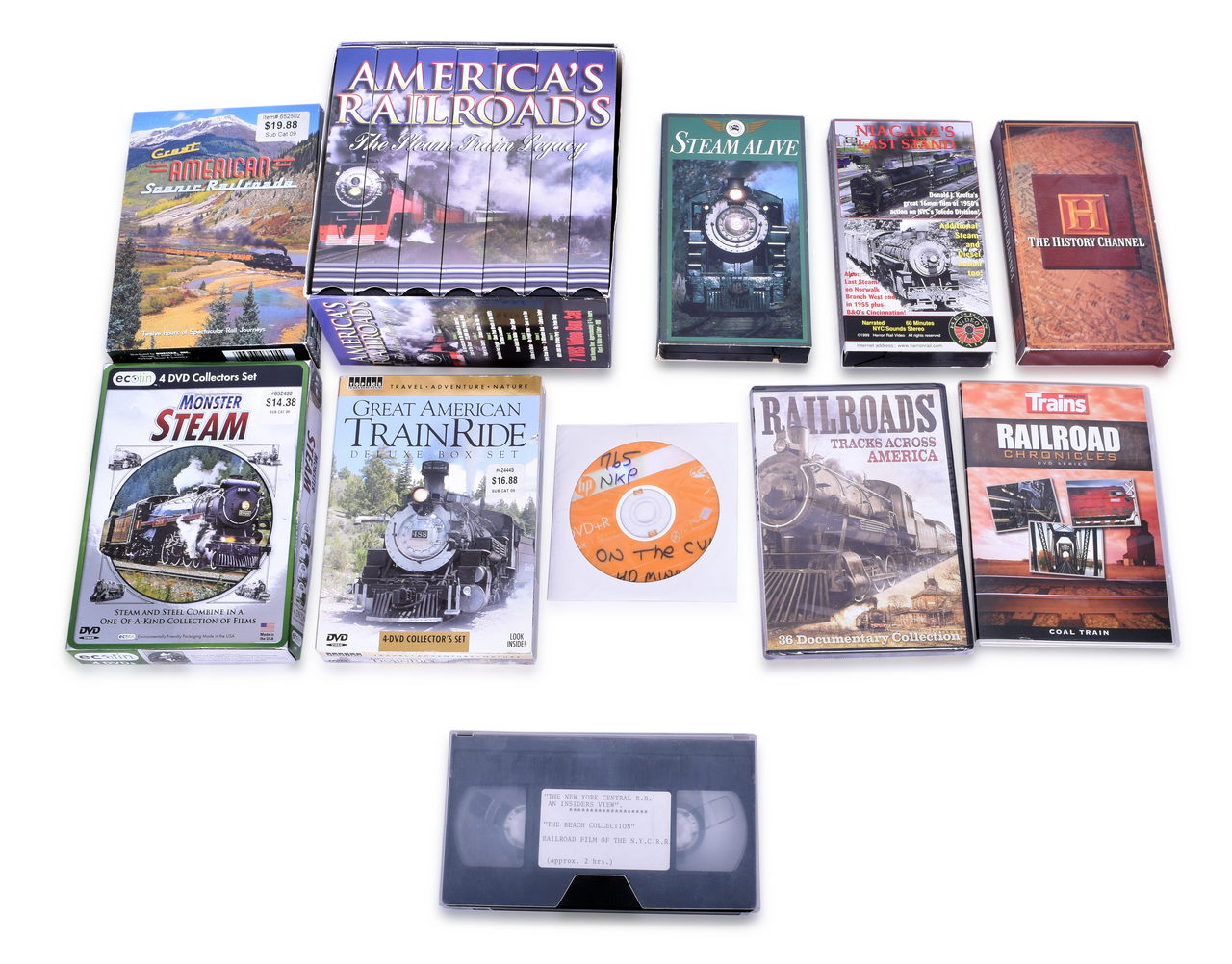 4291 - 28 Railroad DVDs and VHS Tapes thumbnail