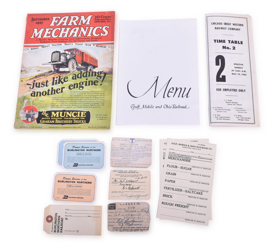 4298 - Mixed Group of Railroad Ephemera - Burlington Northern, Burlington, Union Pacific, Chicago and North Western, etc. thumbnail