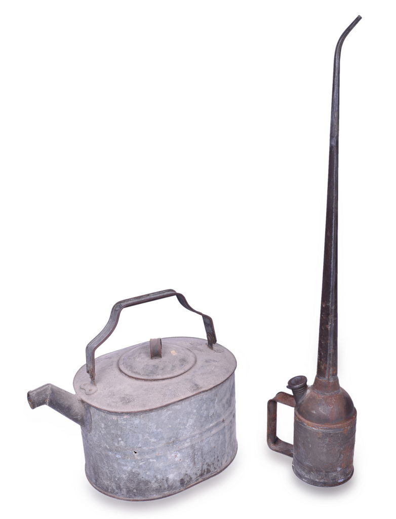 4302 - New York Central Railroad Tall Oil Can and Marked Galvanized Canister thumbnail