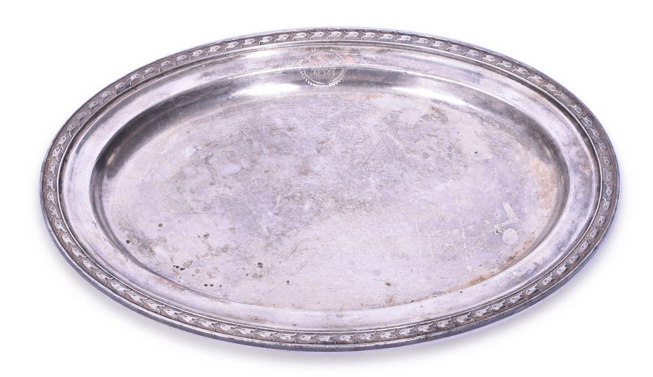 4311 - International Silver Co. Missouri Pacific Railroad Silver Oval Tray 11 1/4
