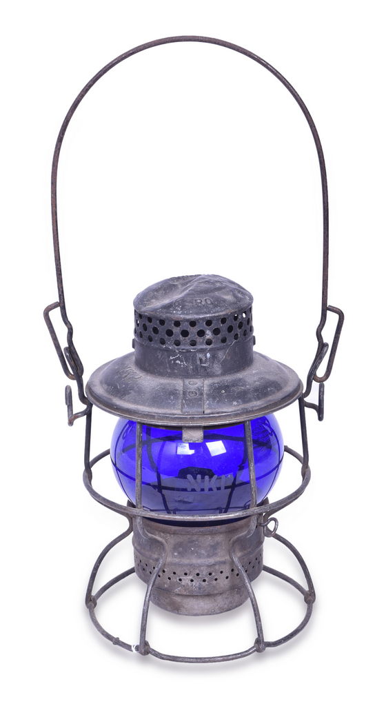 4312 - Adlake Kero Nickel Plate Railroad Blue Etched Short Globe thumbnail