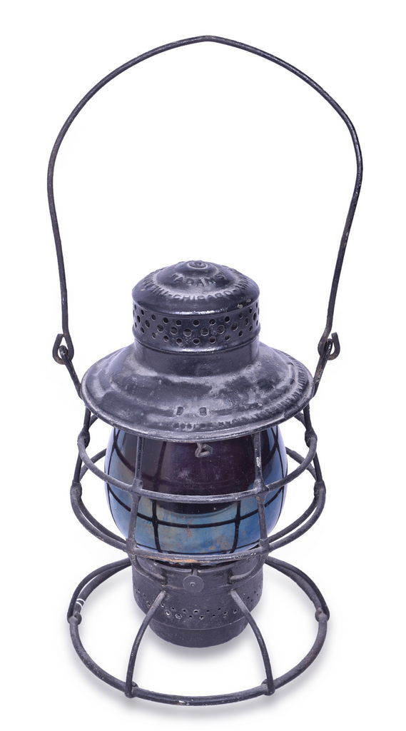 4318 - Adams & Westlake Wheeling and Lake Erie Double Wire Guard Lantern w/ Red Flashed Globe thumbnail