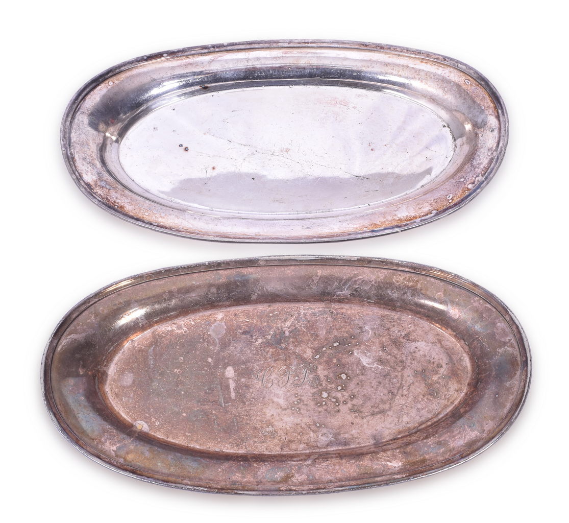 4333 - 2 Canadian Pacific Railroad Silver Bread Trays 11 3/8