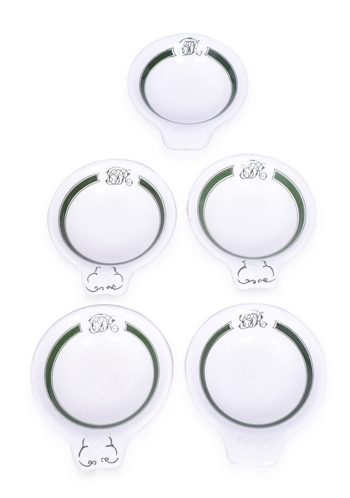 4351 - Set of 5 Canadian Pacific Railway Green Band Utility Dishes 5