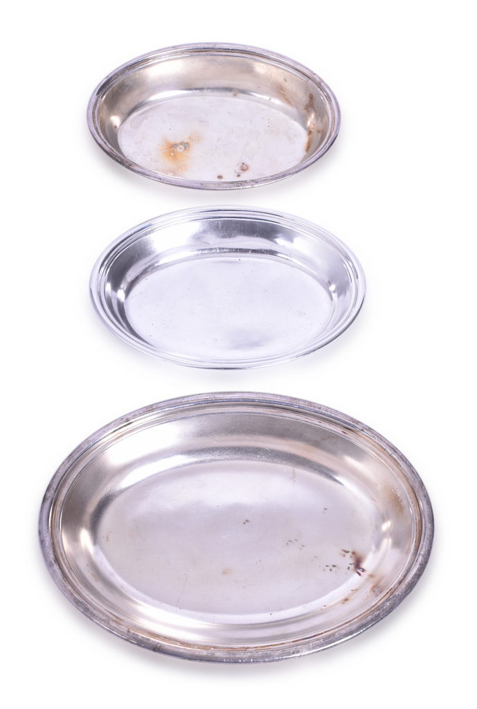 4353 - Set of 3 Canadian Pacific Railroad Silver Baking Dishes - Small and Medium thumbnail