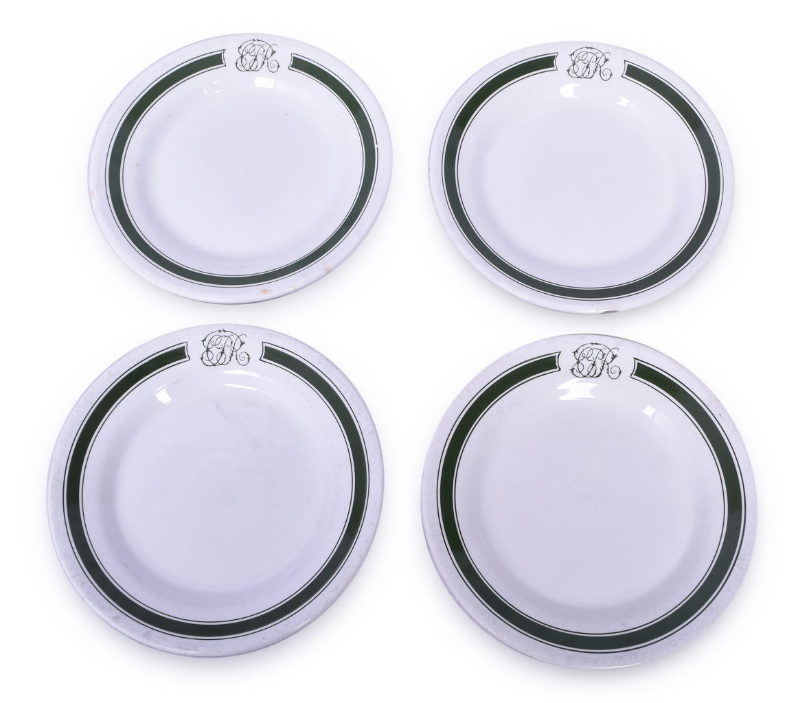 4359 - Set of 4 Canadian Pacific Railway Green Band Bread and Butter Plates 7 1/4