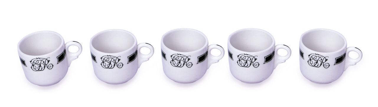 4367 - Set of 5 Canadian Pacific Railway Green Band Demitasse Cups thumbnail