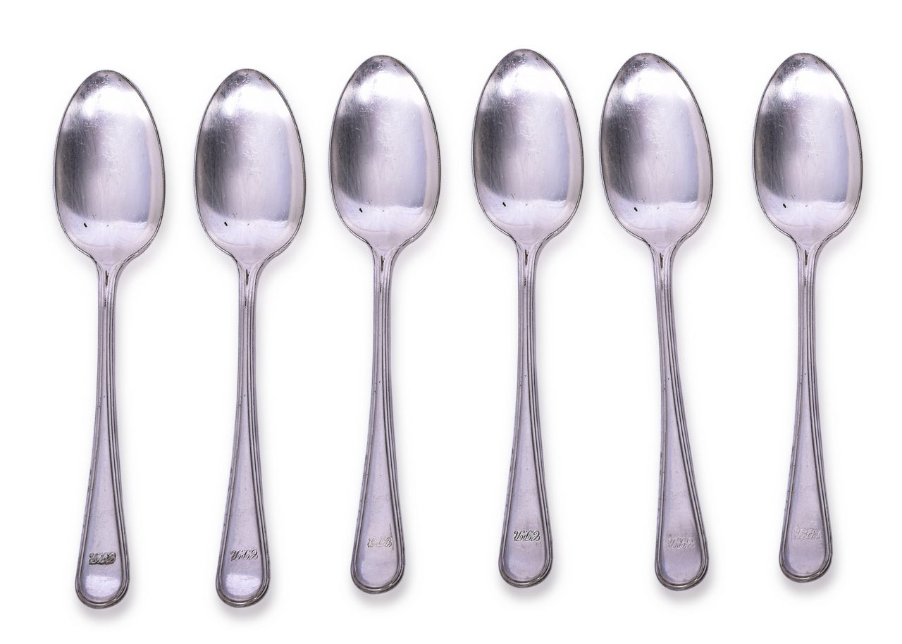 4393 - Set of 6 Canadian Pacific Railroad Serving Spoons 8 3/4