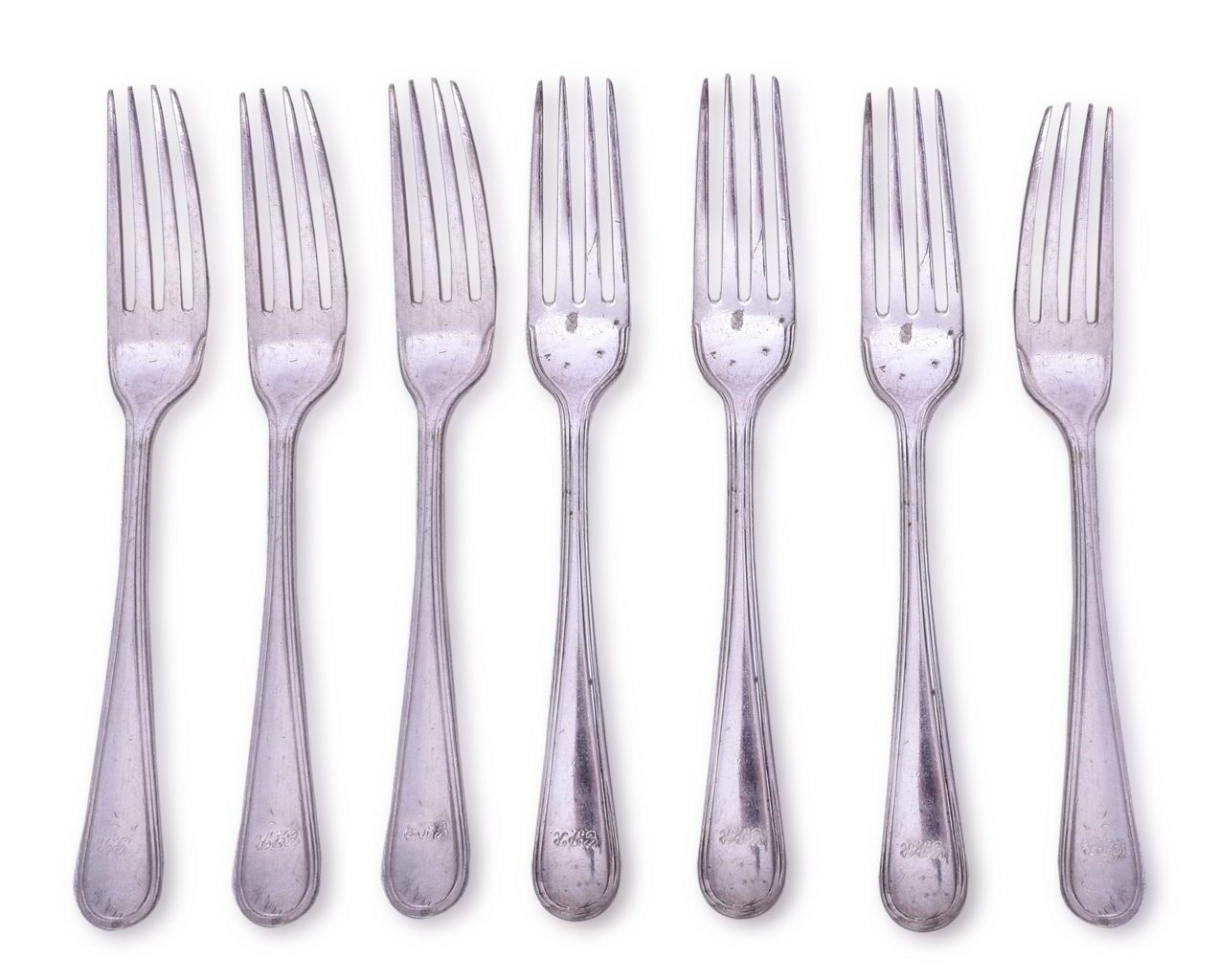 4397 - Set of 7 Canadian Pacific Railroad Table Forks 8