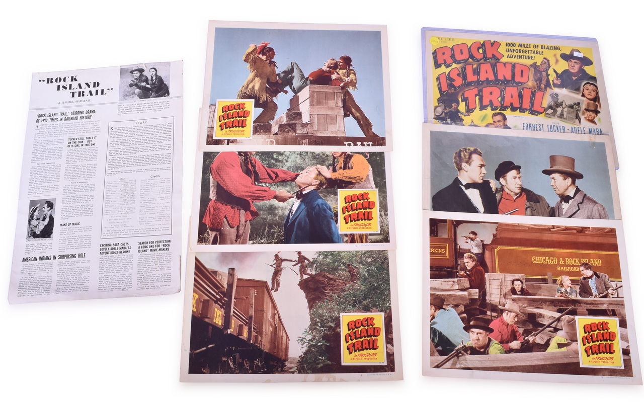 4412 - Rock Island Trail Republic Pictures Movie Lot - Poster, Lobby Cars, Re-Release Paper thumbnail
