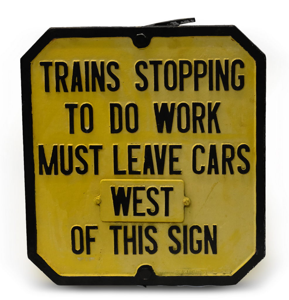 4416 - New York Central Railroad Cast Iron Work Sign thumbnail