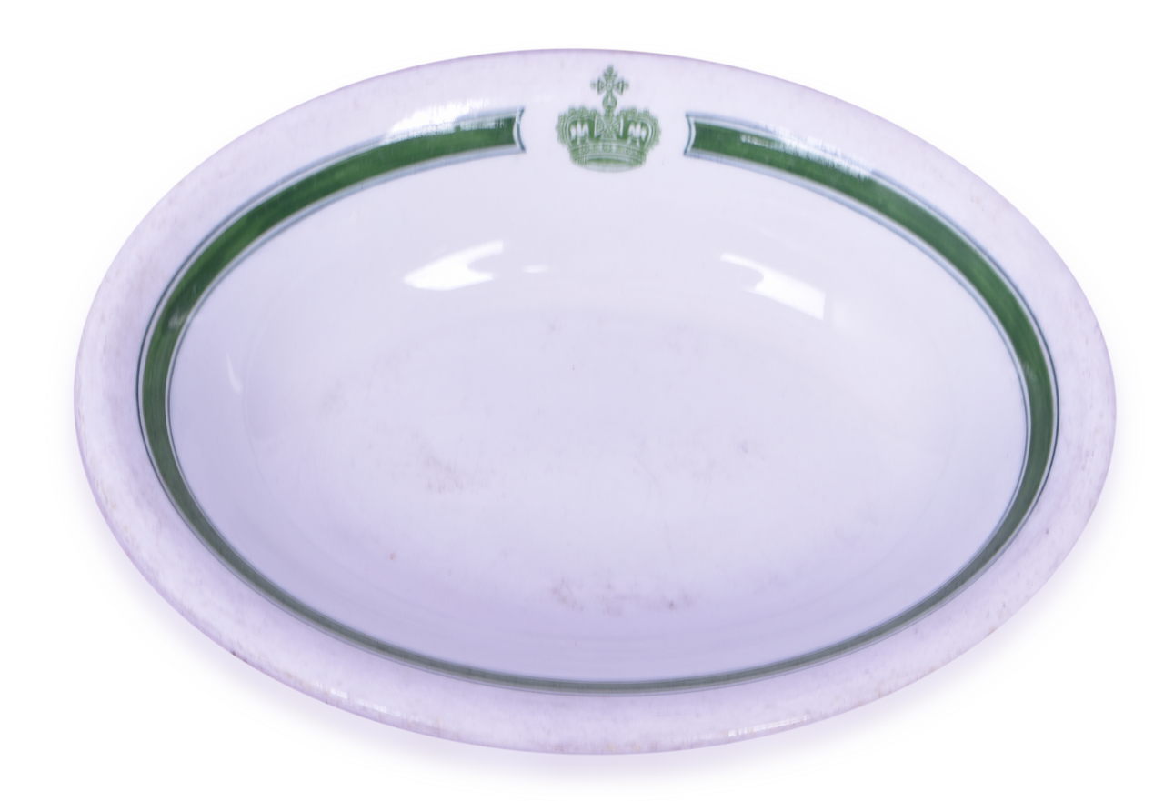 4417 - John Maddock & Sons England China Canadian Pacific Green Band Oval Dish 7 1/2