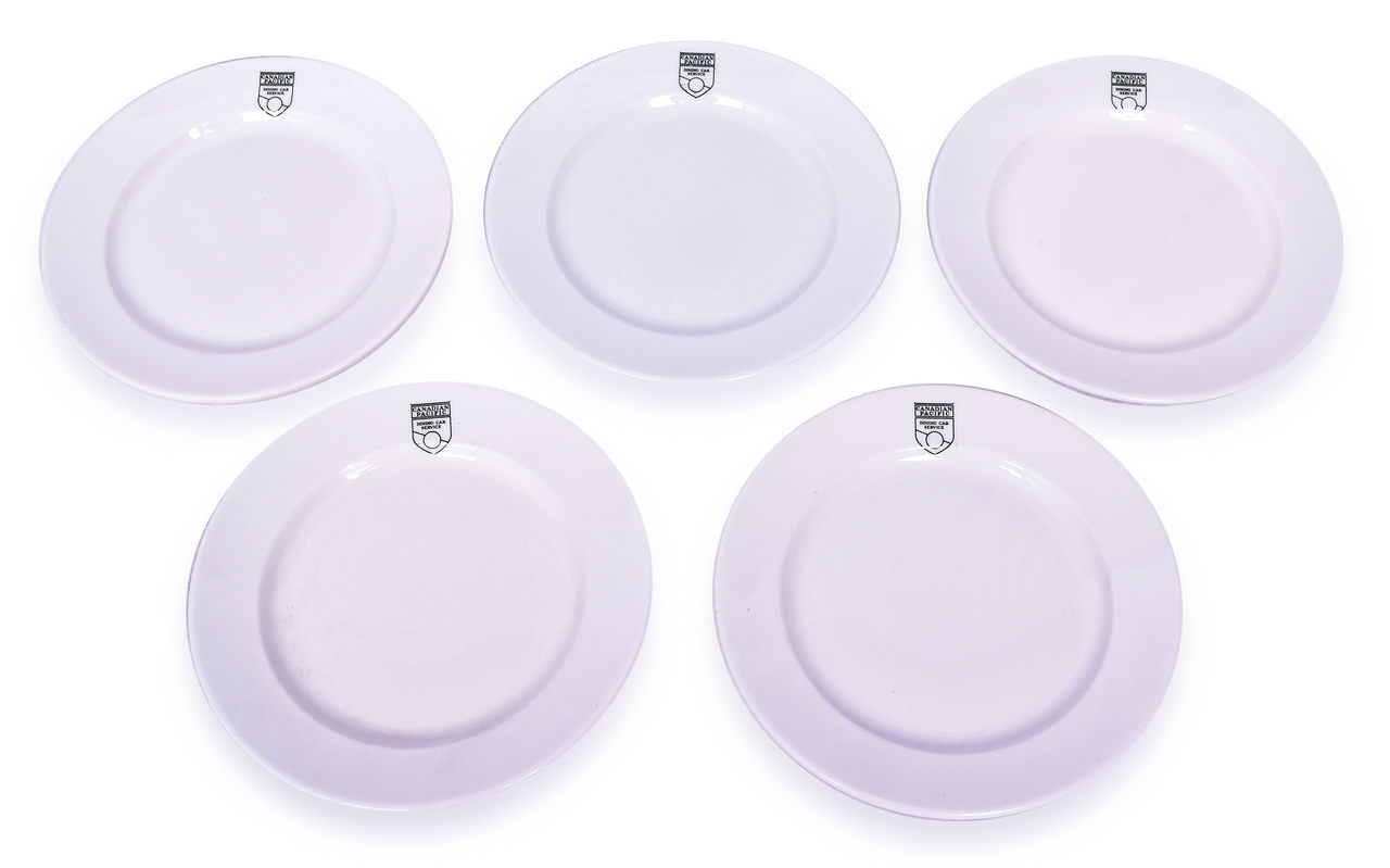 4419 - Set of 5 Canadian Pacific Railway Crest Pattern Bread and Butter Plates 8