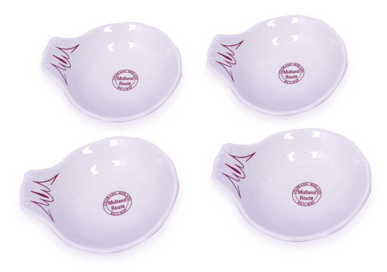 4465 - Set of 4 Colorado Midland Railway Cascade Ice Cream Shell Dishes thumbnail