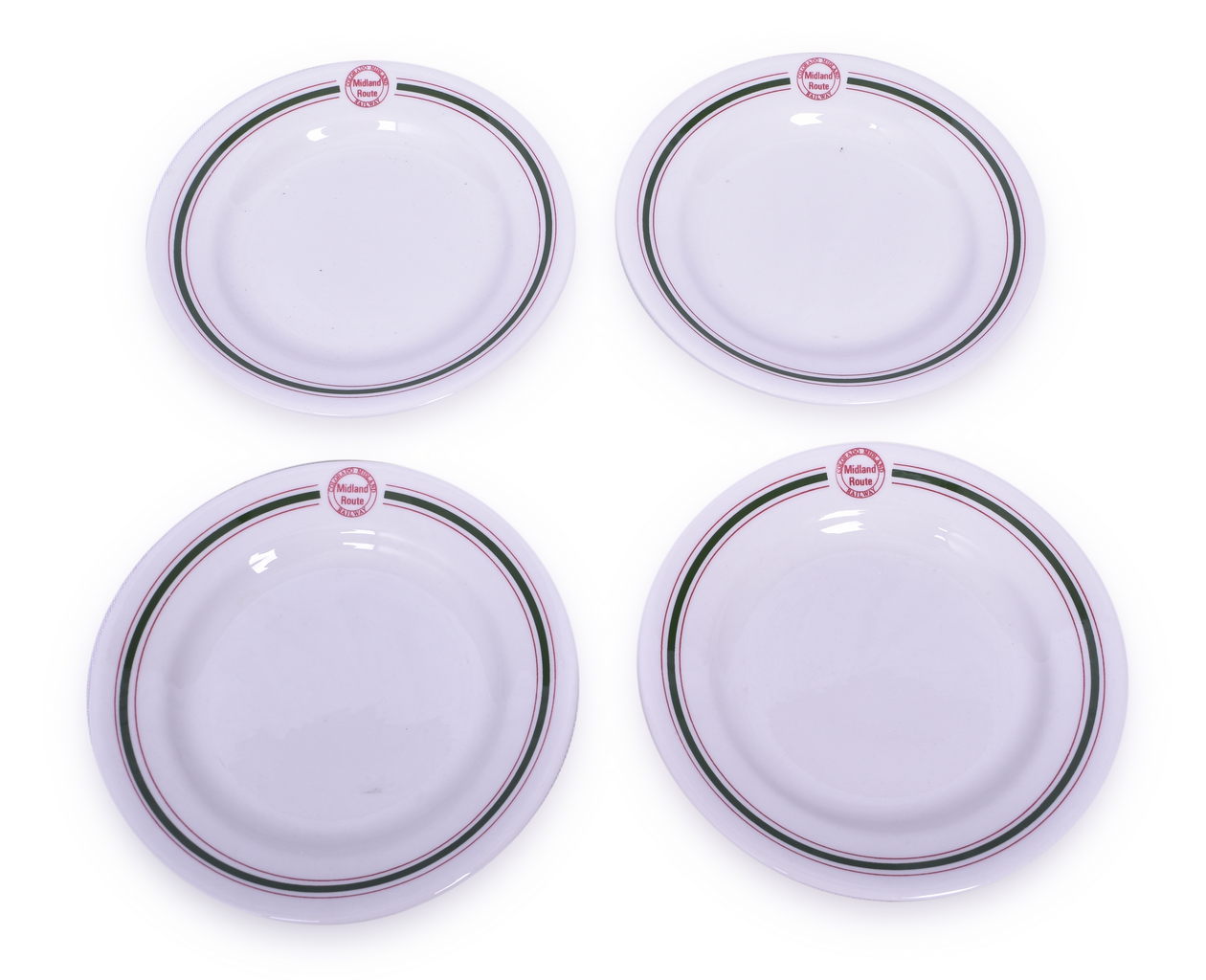 4467 - Set of 4 Colorado Midland Railway Cascade Bread and Butter Plates 6 1/4