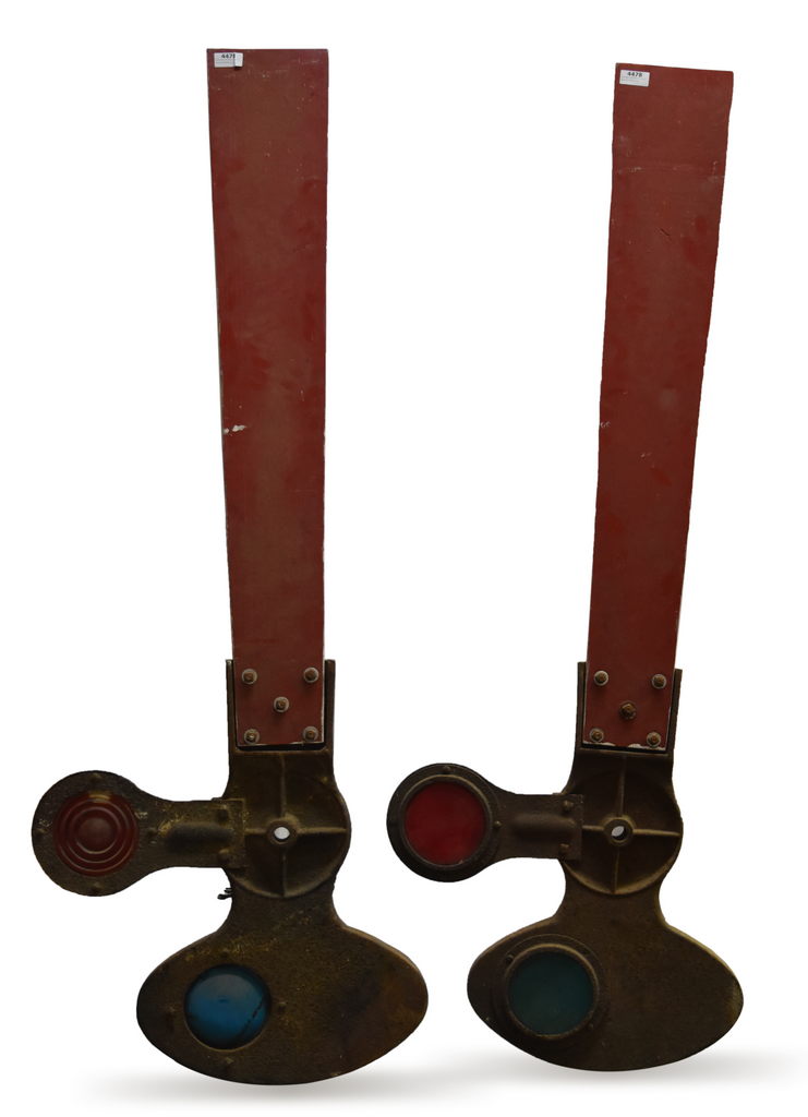 4478 - Pair of Harrington Railroad Train Order / Semaphore Signal Blades thumbnail