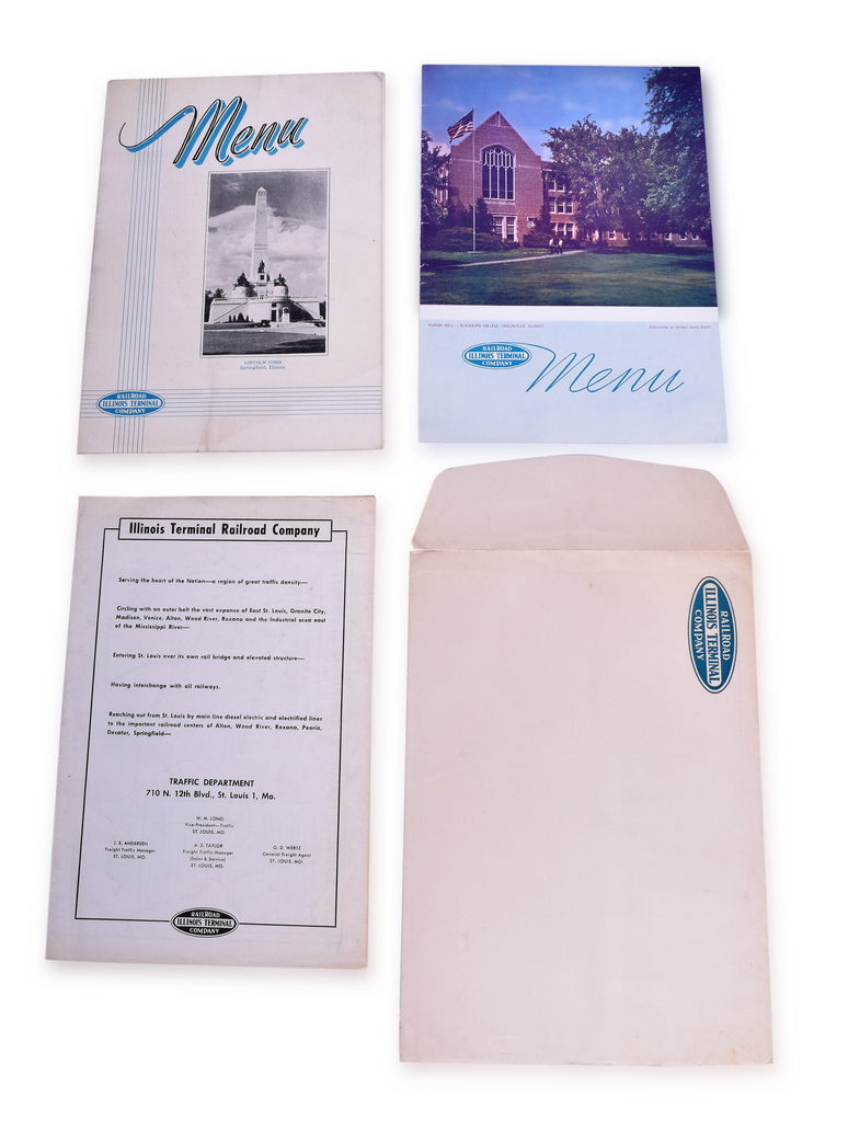 4481 - Illinois Terminal Railroad Menus and Map - 1948, 1949, 1953 thumbnail