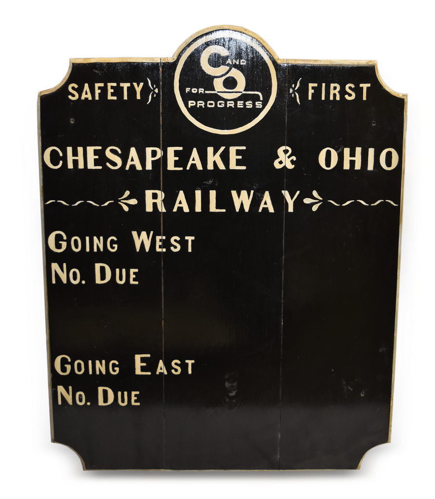 4484 - Chesapeake and Ohio Railroad Wooden Depot East / Westbound Train Board thumbnail