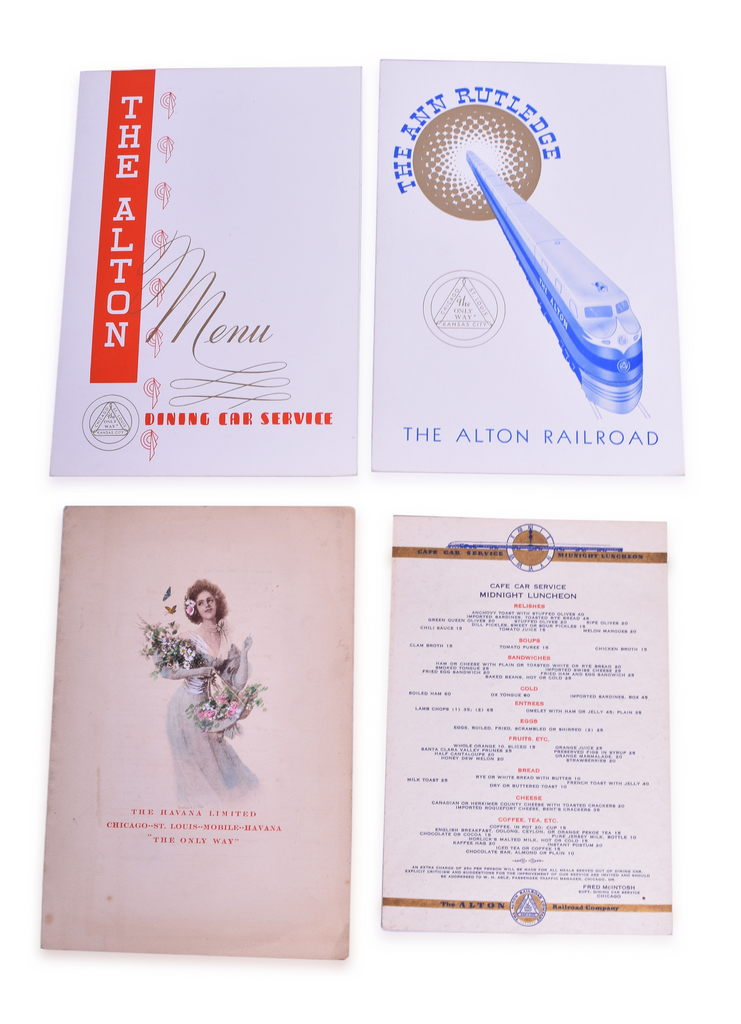 4493 - Group of 4 Alton Railroad Menus - 1942 thumbnail