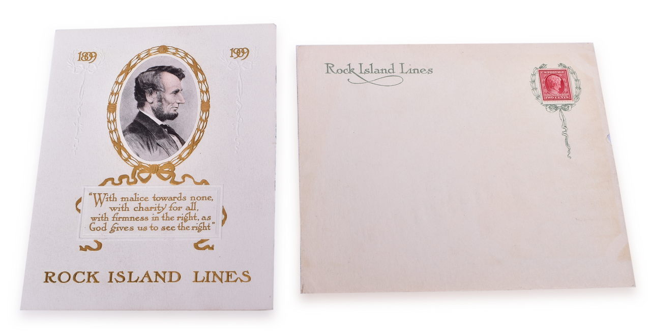 4497 - Chicago, Rock Island & Pacific Railroad 1909 Abraham Lincoln Centenary Menu thumbnail