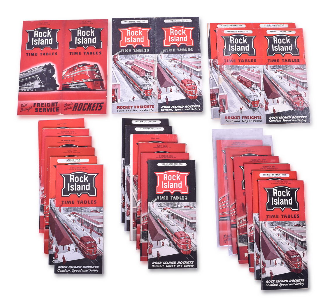 4513 - Group of 23 Rock Island Railroad Timetables - 1937 to 1964 thumbnail