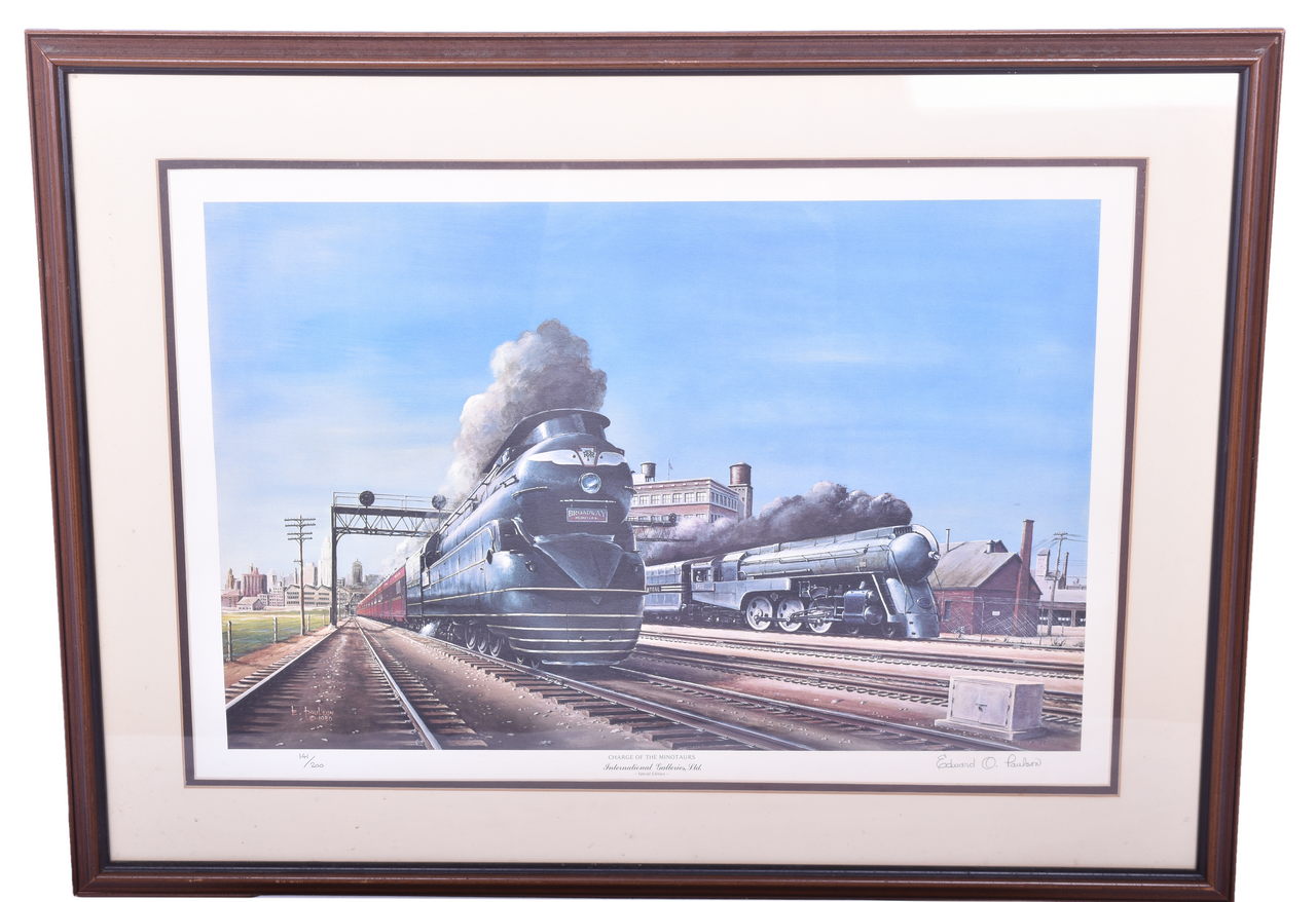 4516 - Edward O. Paulson - Charge of the Minotaurs - Framed Closed Edition Print - New York Central and Pennsylvania Railroad thumbnail