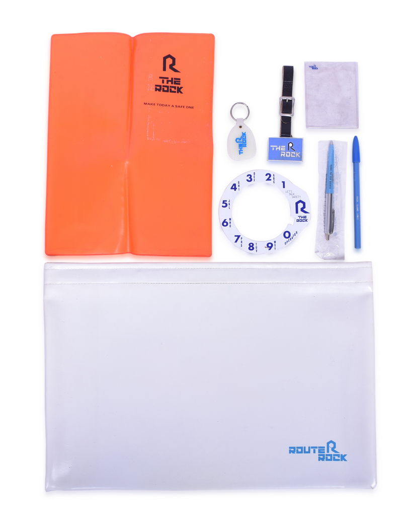 4575 - Large Group of Rock Island Railroad The Rock Items - Keychains, Paperweight, Stationery, Employee Office Papers, Timetable thumbnail