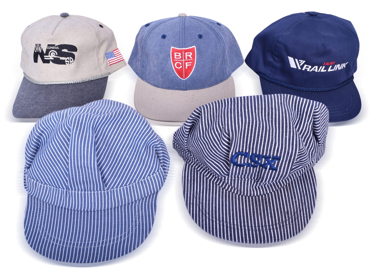 4585 - Group of 13 Baseball Cap Hats - Norfolk Southern Railway, Brotherhood of Locomotive Engineers, I&M Rail Link thumbnail