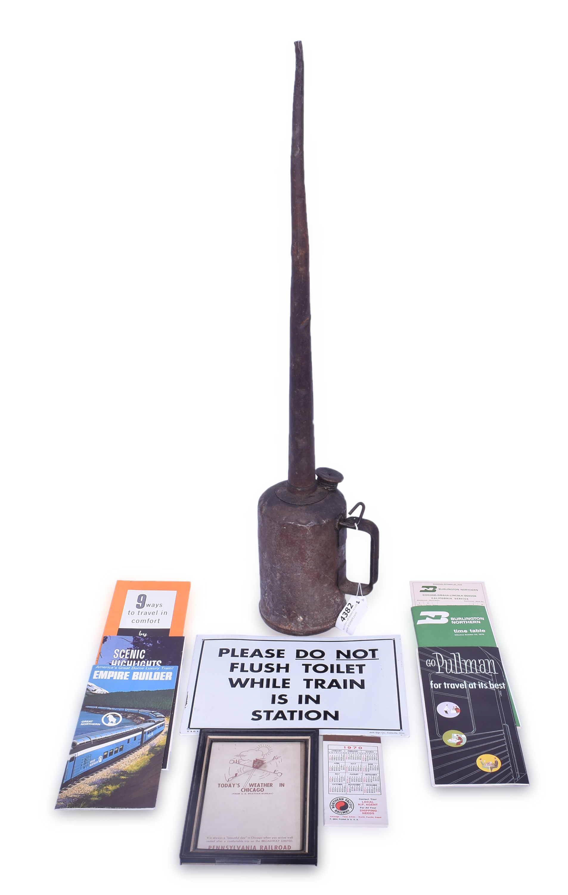 4382 - Tall Railroad Oil Can, Broadway Limited Pennsylvania Weather Sheet, and More thumbnail