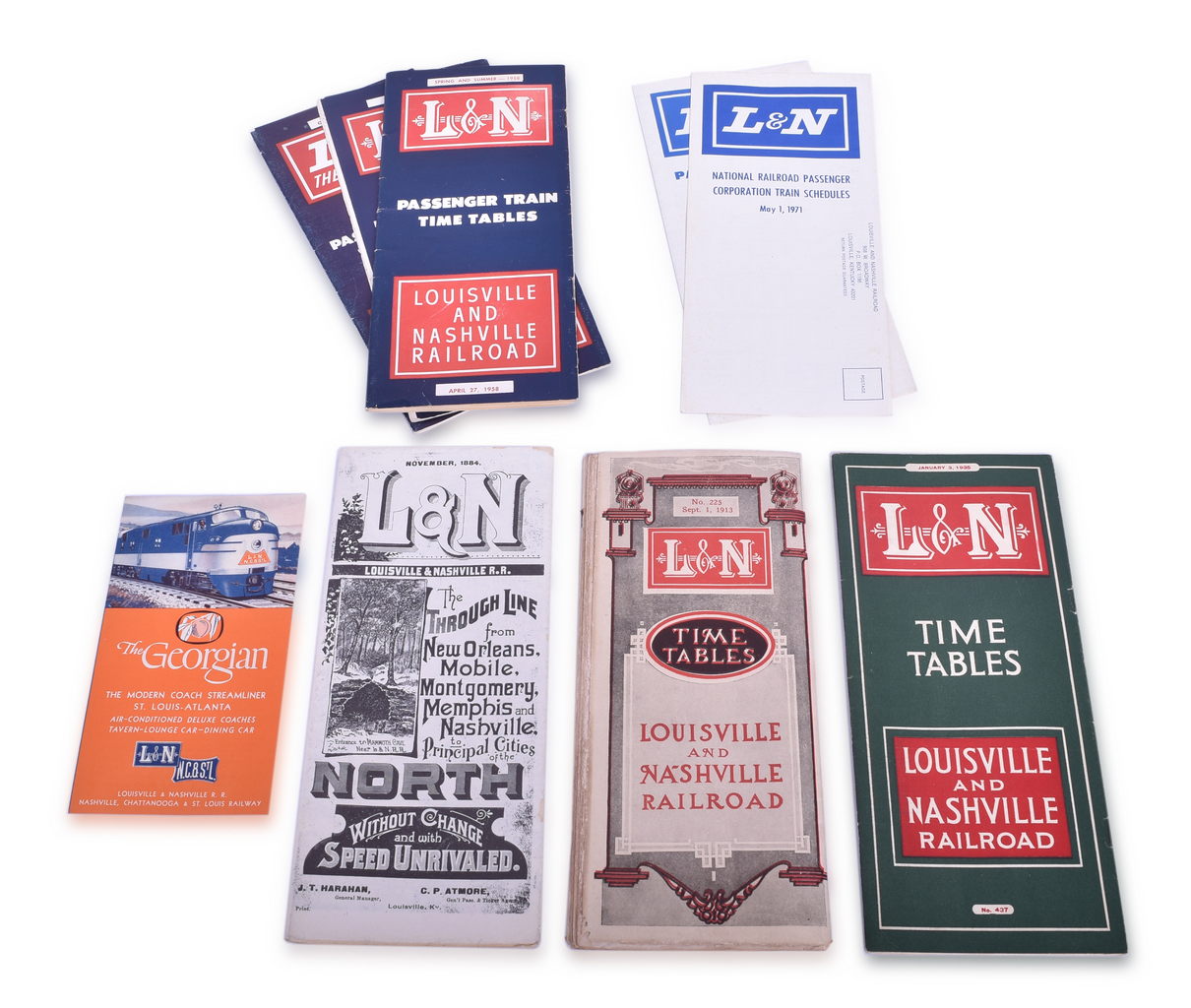 5003 - Group of 9 Louisville & Nashville Railroad Timetables - 1884 to 1971 thumbnail
