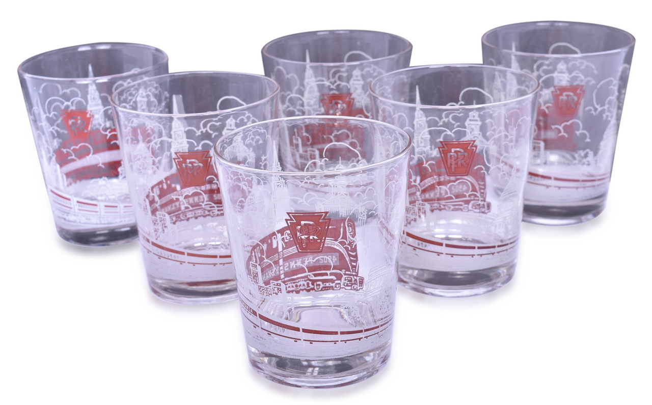 5011 - Set of Six Pennsylvania Railroad Drinking Glasses thumbnail