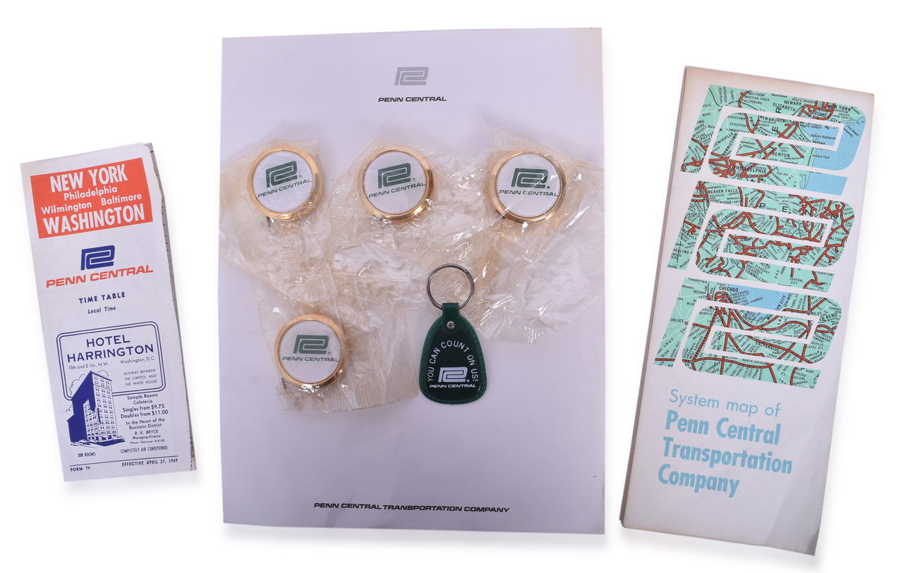 5016 - Pennsylvania and Penn Central Railroad Paper and Promotional Items - Includes Pennsylvania Glass Ink Well thumbnail